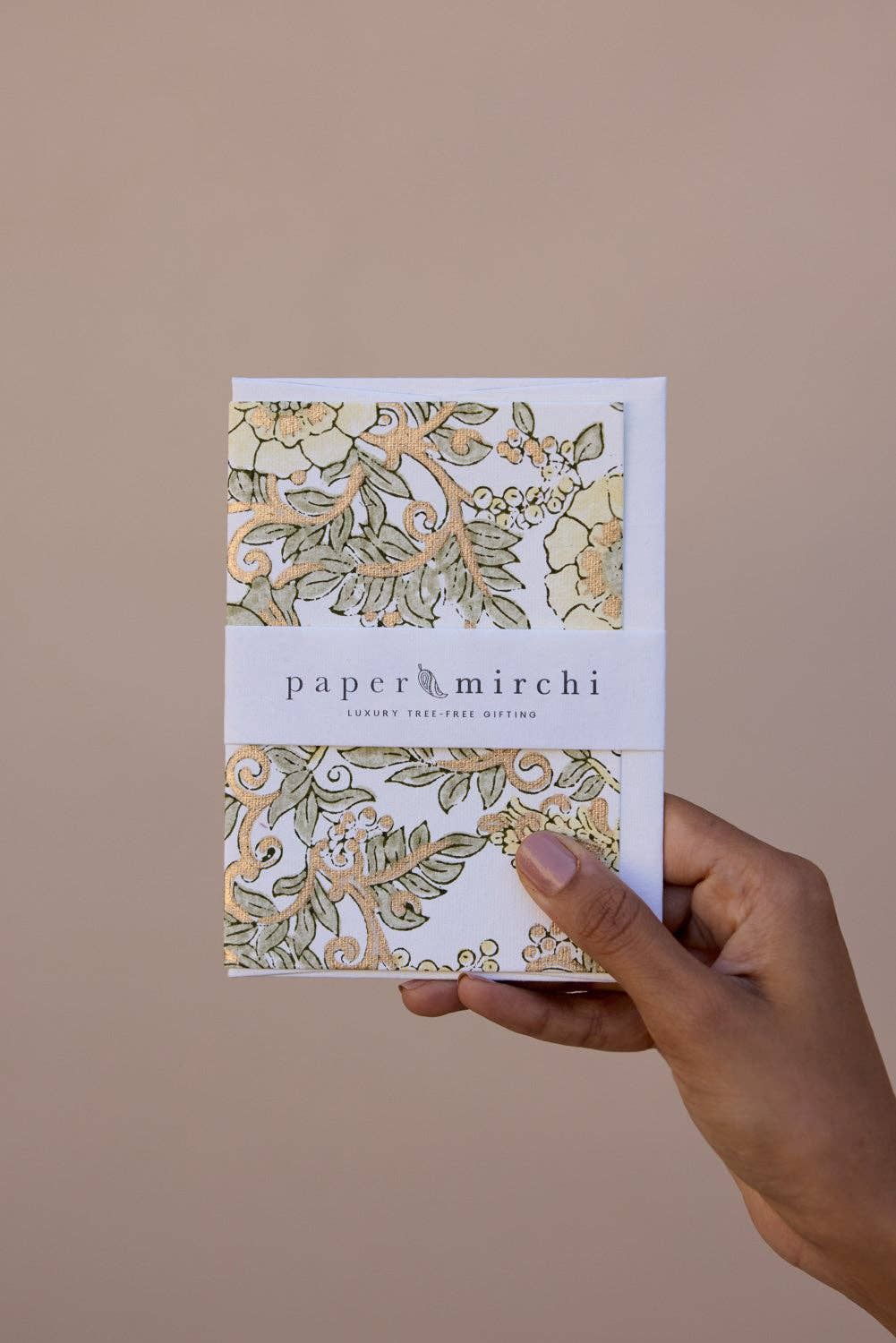 Block Printed Greeting Card - Wild Rose Buttercream