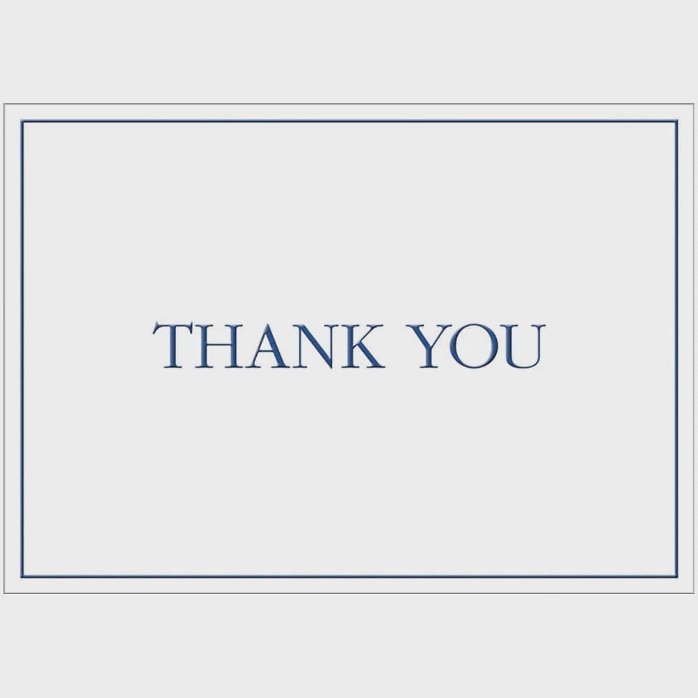 Thank You Navy Embossed