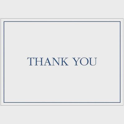 Thank You Navy Embossed
