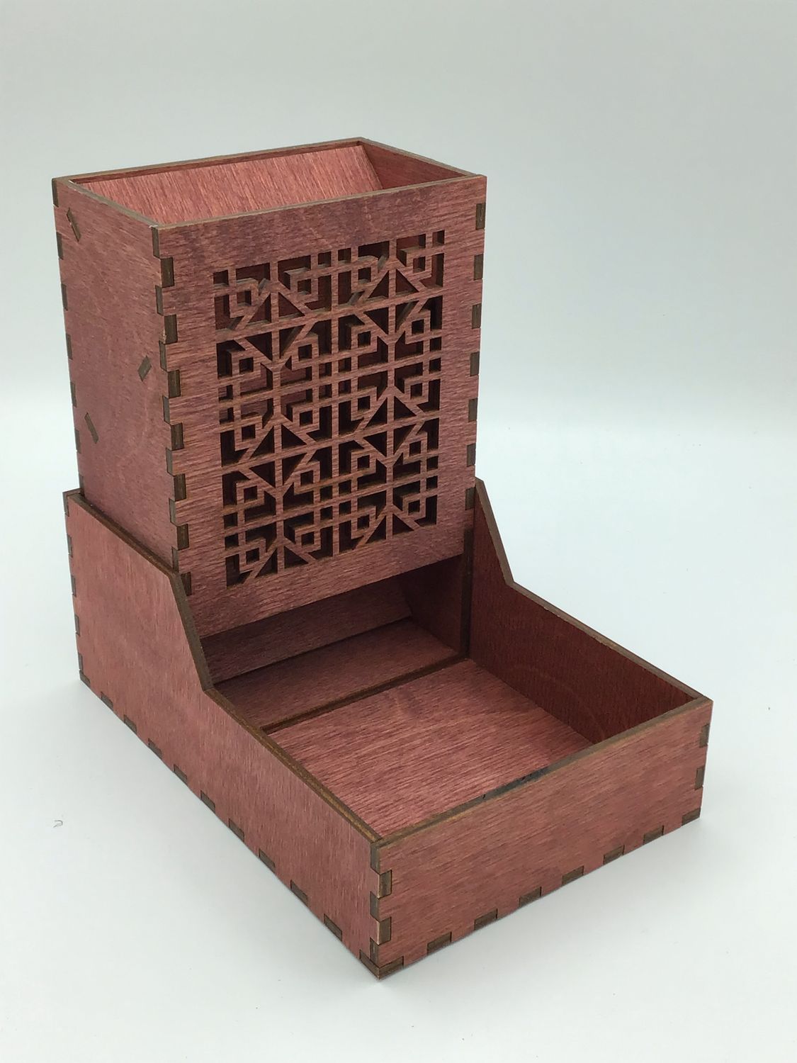 Wooden Dice Tower - 2 Piece, Color: Red
