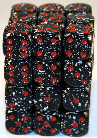 36d6 Dice Block (12mm): Speckled (Assorted Colours), Color: Space