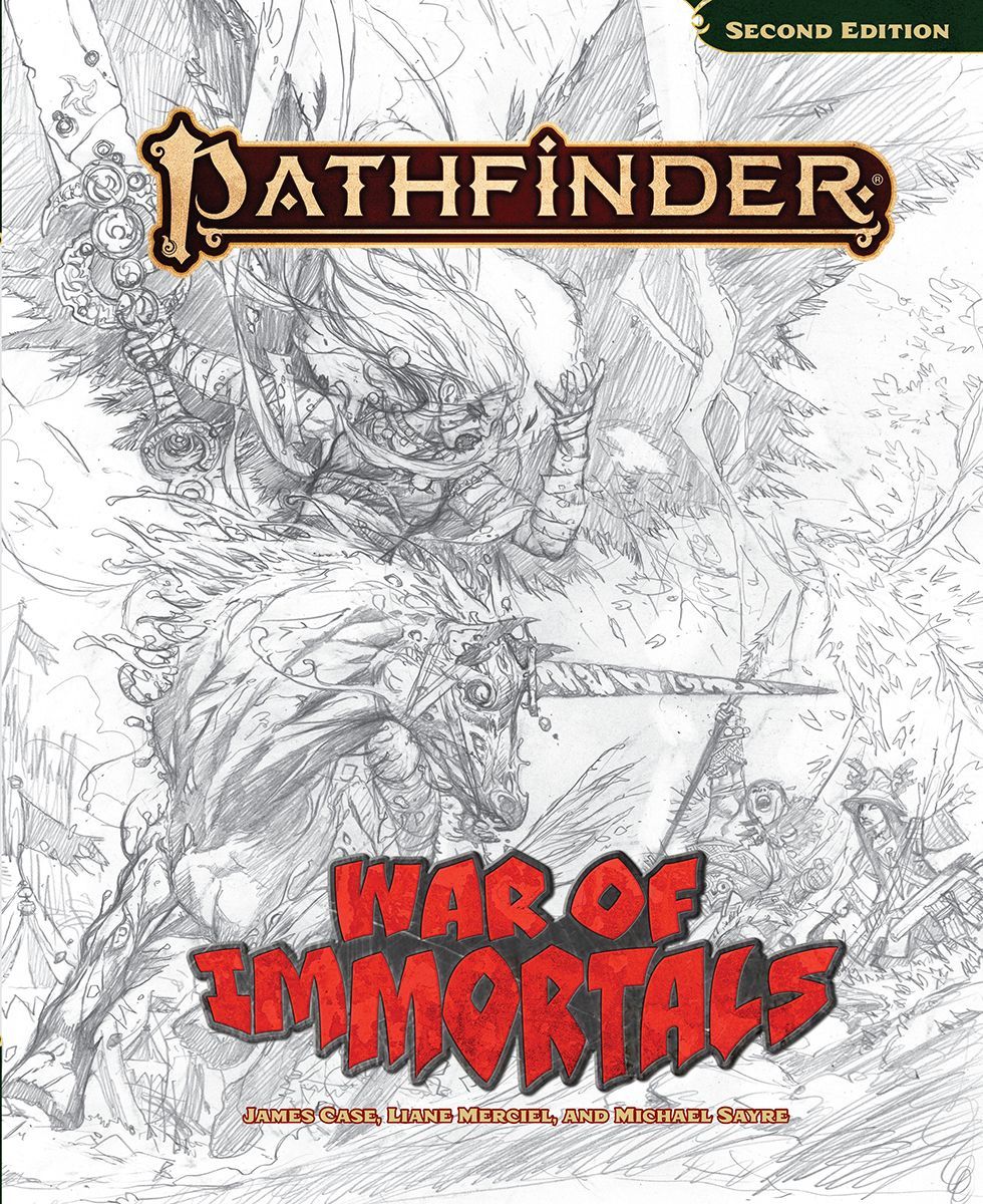 Pathfinder RPG 2E War of Immortals Sketch Cover