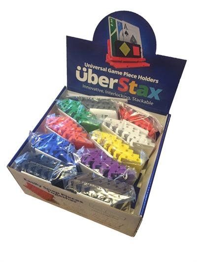 UberStax Universal Game Piece Holder 10-Package Rainbow Box