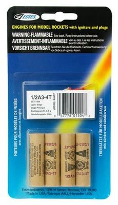 Estes Model Rocket Engine 3/pk (1/2A3-4T)
