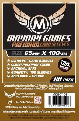 Sleeves - 65x100mm Mayday Premium - 80/pk (7 Wonders)