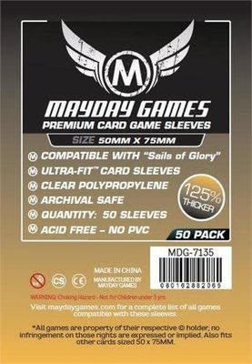 Sleeves - 50x75mm Mayday Premium - 50/pk (Sails of Glory)
