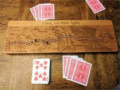 Wooden Cribbage Board Hobbit There &amp; Back Again