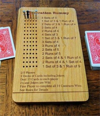 Wooden Frustration Rummy Game Board with Magnetic Storage