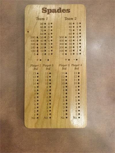 Wooden Spades Game Board