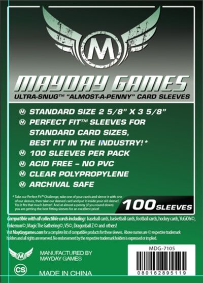 Sleeves - 2 5/8&quot; x 3 5/8&quot; - Mayday - 100/pk (Standard CCG) Almost a Penny