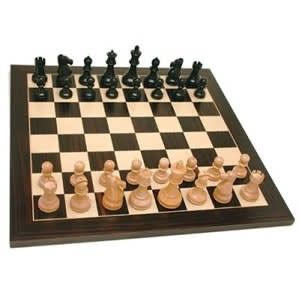 Chess Set 15&quot; - Black Stained Board Jacques