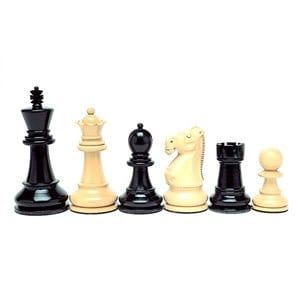 Chess Pieces - Jacques Black &amp; White Weighted Kari Wood (3.75&quot; King)