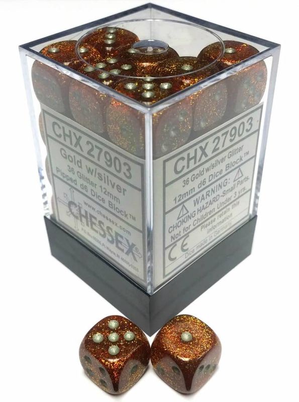 36d6 Dice Block (12mm): Glitter (Assorted Colours)