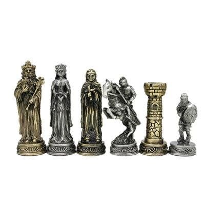 Chess Pieces - Medieval Pewter (3.5" King)