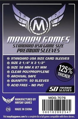 Sleeves - 56x87mm Mayday Premium - 50/pk (Standard American)