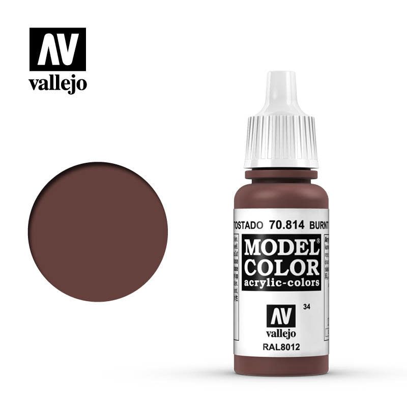 Vallejo Model Color Acrylic Paint Burnt Red 17mL