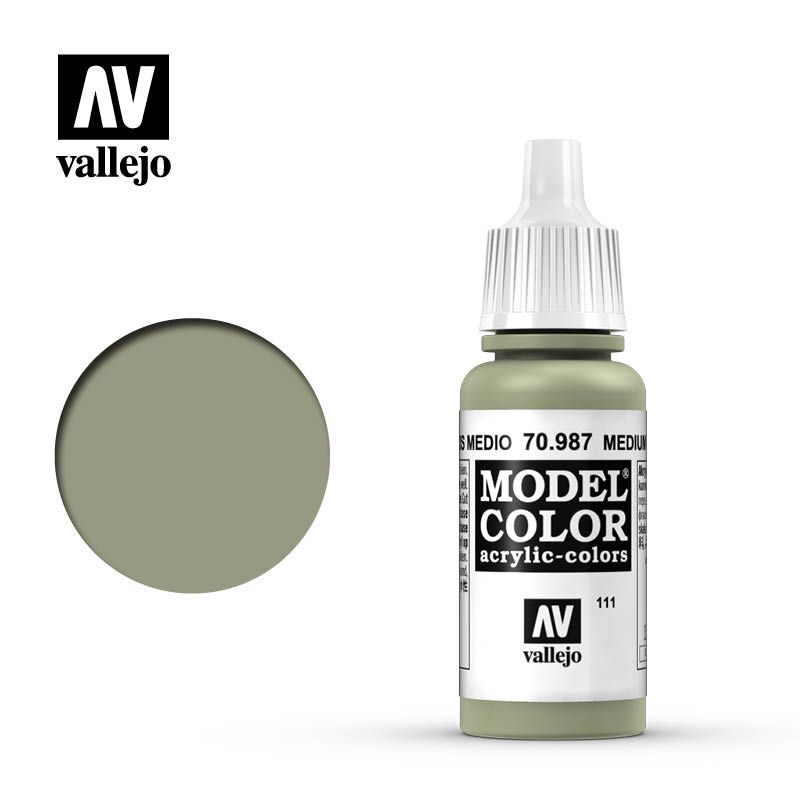 Vallejo Model Color Acrylic Paint Medium Grey 17mL