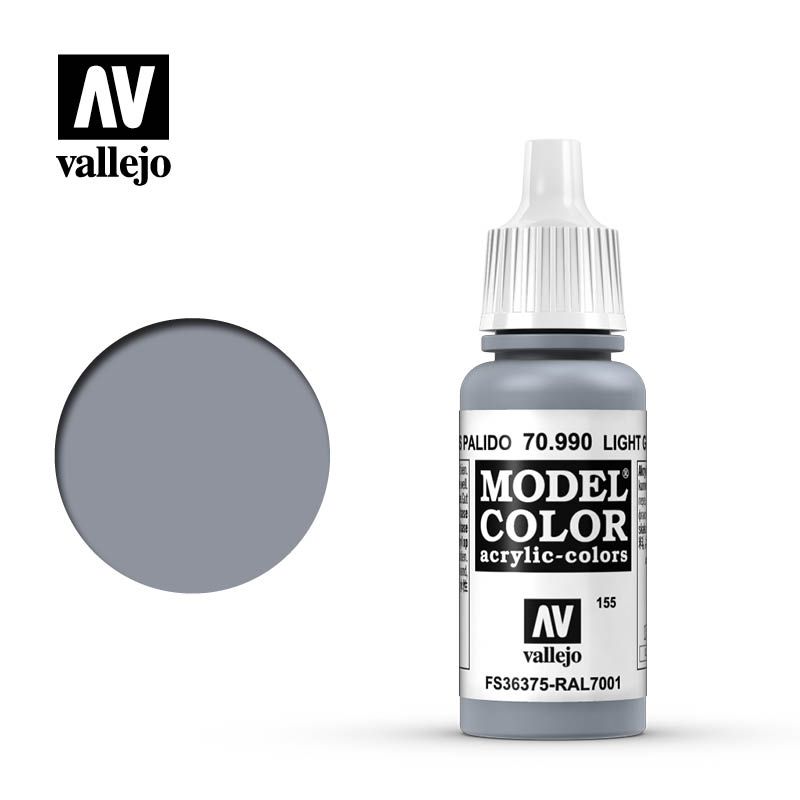 Vallejo Model Color Acrylic Paint Light Grey (17 mL)