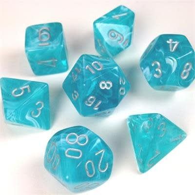 7-Piece RPG Dice Set Cirrus Aqua w/ Silver