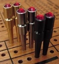 Metal Gemtop Cribbage Pegs - 1/8&quot;  (Brass, Stainless, Black)