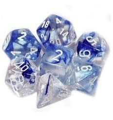 7-Piece RPG Dice Set Nebula Dark Blue w/ White