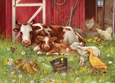 350 pcs - Barnyard Babies (Family Puzzle)