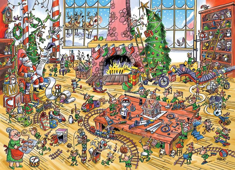 1000 pcs - DoodleTown: Elves At Work
