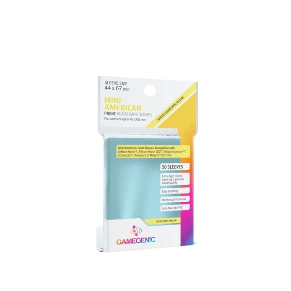 Sleeves - 44x67mm GameGenic - 50/pk (Mini American, Yellow)