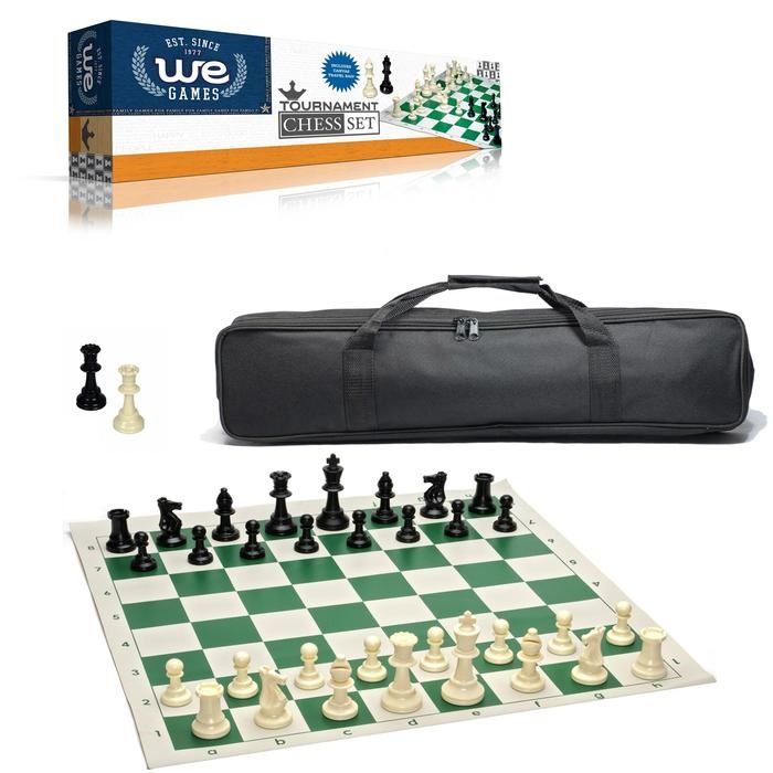 Chess Set - Tournament Style With Vinyl Mat &amp; Carrying Case Travel
