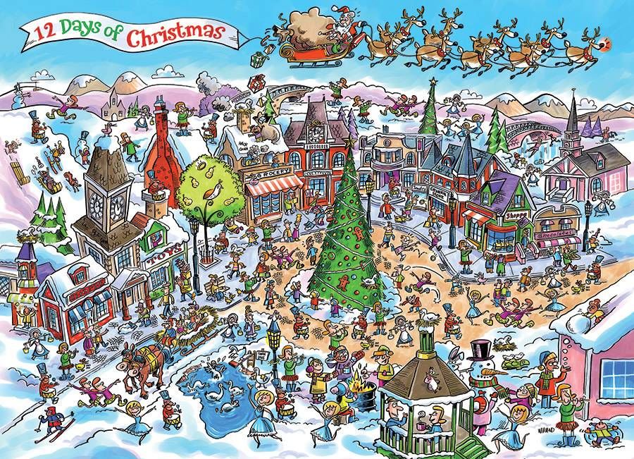 1000 pcs - DoodleTown: 12 Days of Christmas