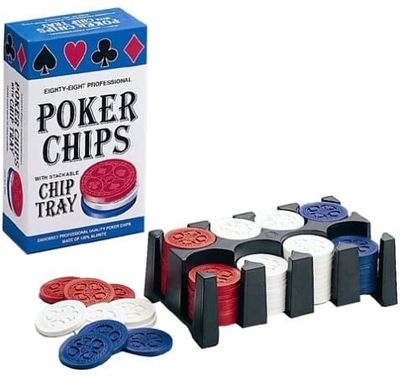 Poker Chips - 88 pcs w/ Stackable Chip Tray