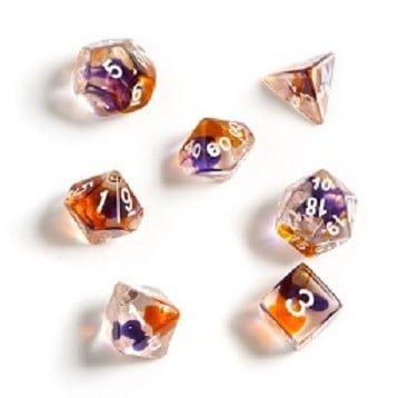 8-Piece Dice Set - Purple Orange Clear
