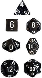 7-Piece RPG Dice Set: Translucent (Assorted Colours)