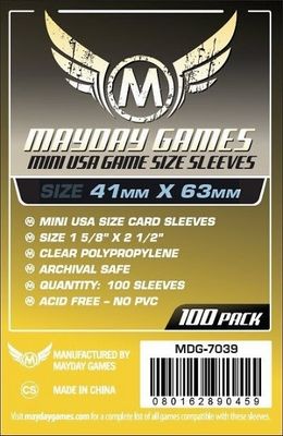 Sleeves - 41x63mm Mayday - 100/pk (Mini American)