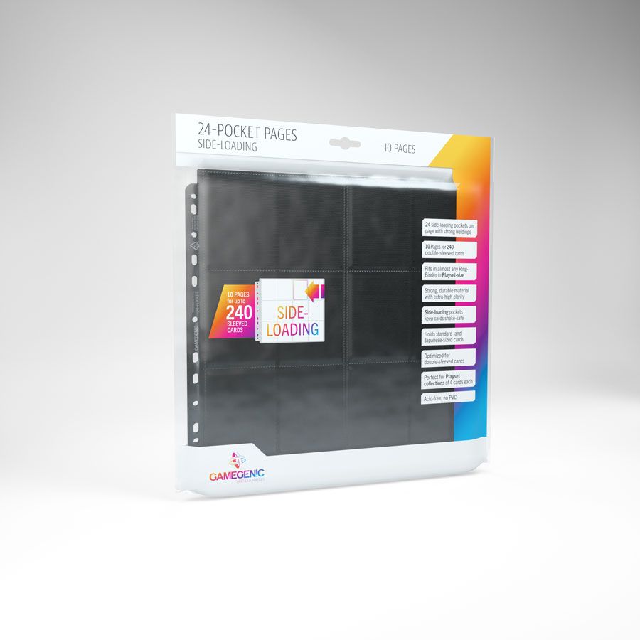 12-Pocket Pages - 10/pk - Sideloading - Black