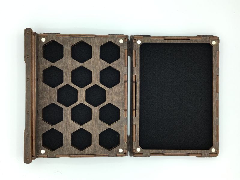 Wooden 14-piece Tome of Dice