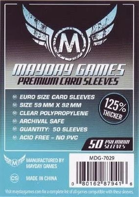 Sleeves - 59x92mm Mayday Premium - 50/pk (Standard European)