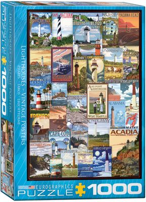 1000 pcs - Lighthouses Vintage Posters