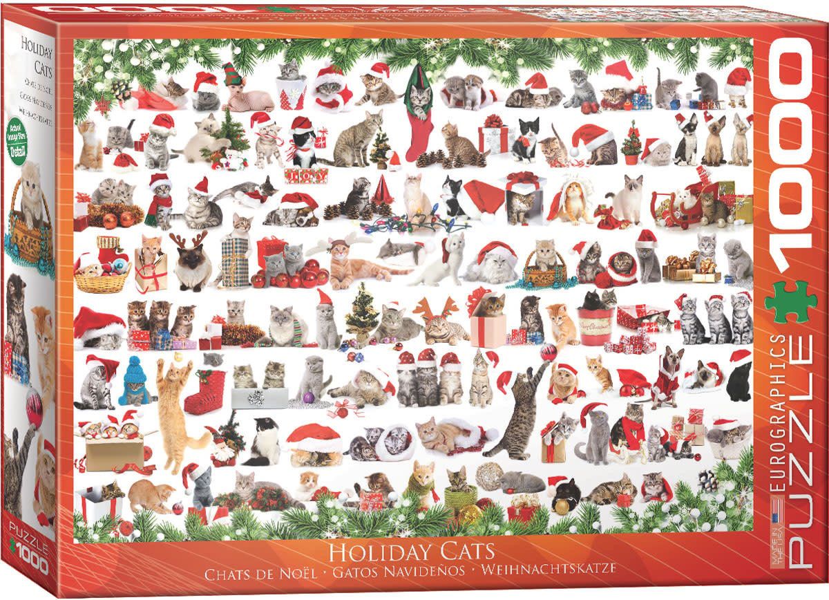 1000 pcs - Holiday Cats