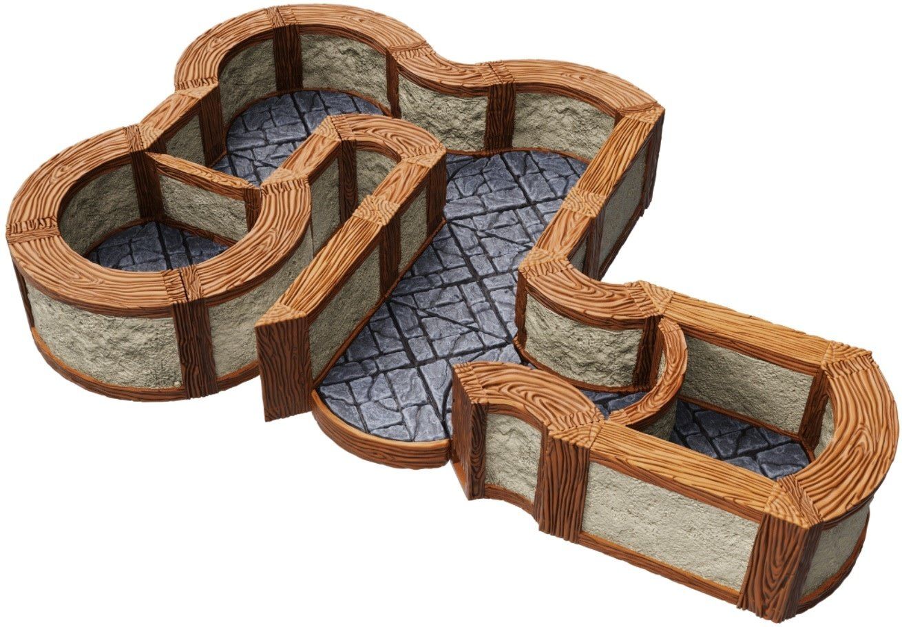 Warlock Tiles: Town &amp; Village - 1&quot; Angles &amp; Curves Expansion