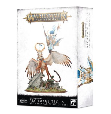 Warhammer Age of Sigmar: Lumineth Realm-Lords - Archmage Teclis and Celennar, Spirit of Hysh