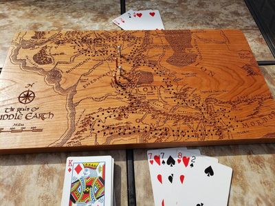 Wooden Cribbage Board:  Middle Earth