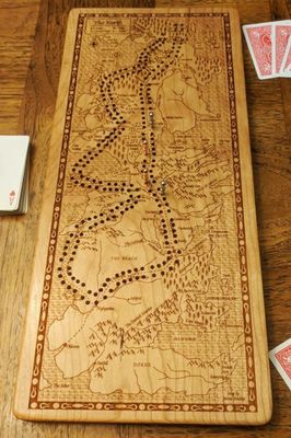 Wooden Cribbage Board: Game of Thrones - Westeros