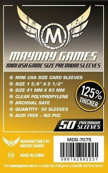 Sleeves - 41x63mm Mayday Premium - 50/pk (Mini American)