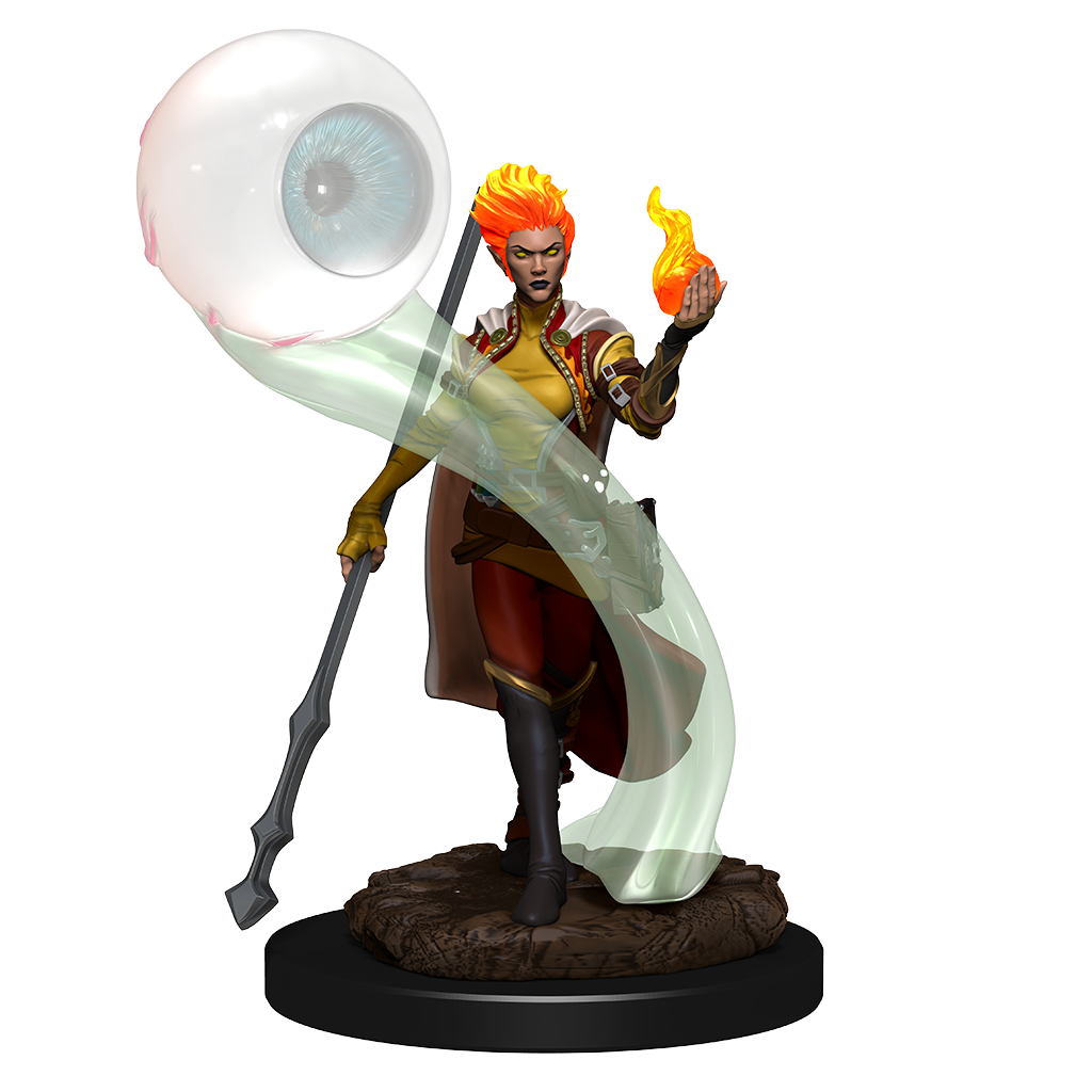 D&amp;D Icons of the Realms: Fire Genasi Wizard Female Premium Painted Miniature