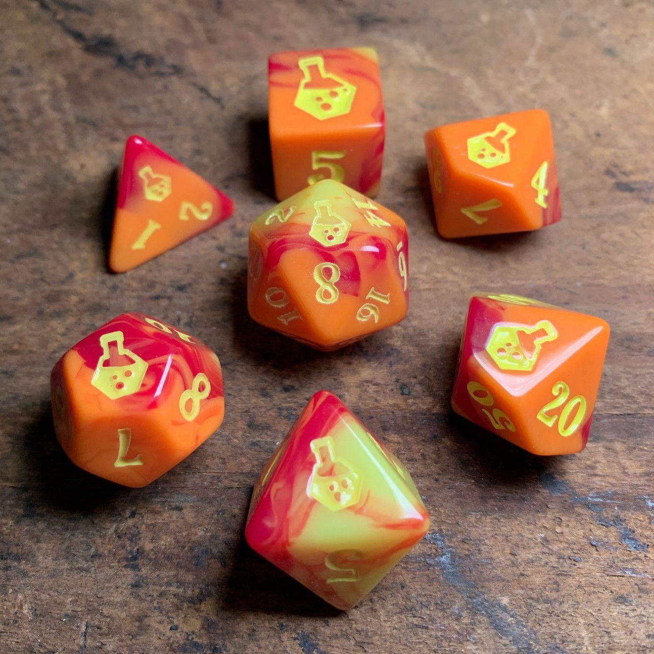 Polydice Potions 7-Piece RPG Dice Set: