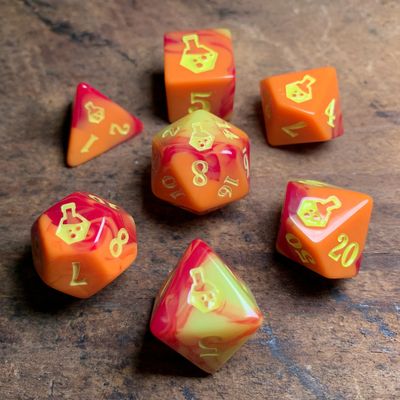 Polydice Potions 7-Piece RPG Dice Set: