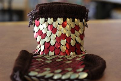 Knitted Scalemail Dice Bag
