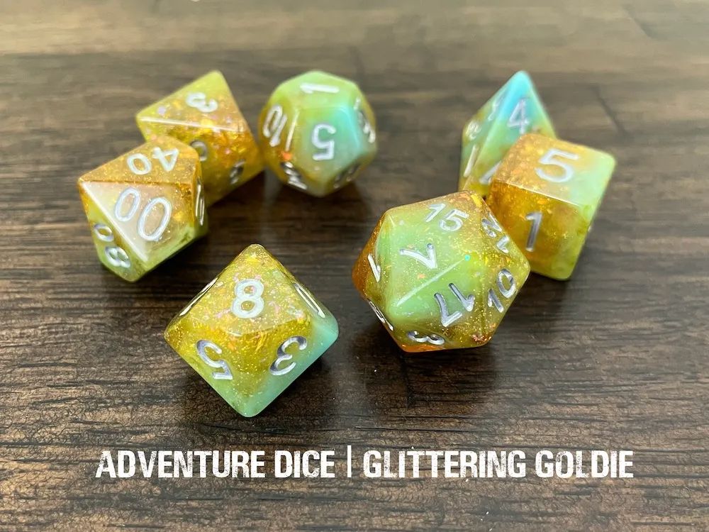 7-Piece RPG Dice Set: Water Themed