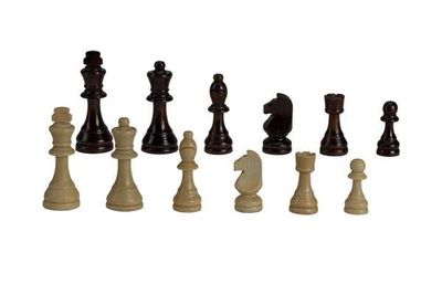 Chess Pieces - Wooden Black/Natural (3.5 inch King )